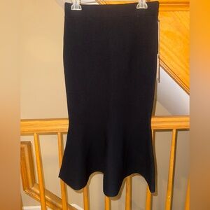 Eva Mendes for New York & Company Black Knitted Mermaid Hem Midi Skirt